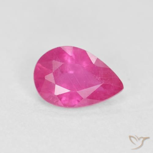 0.57ct Natürlicher Medium Dark-Pink Rubin, Birnenform, VS-SI