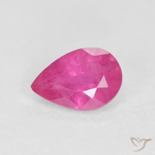 9,17 ctw natürlicher Medium Dark-Pink Rubin, Birnenform, VS-SI