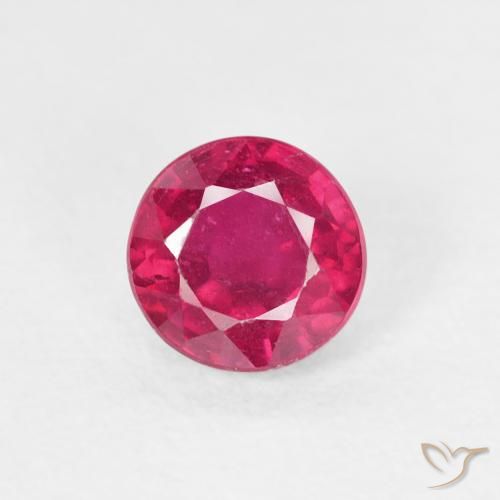 0.81ct Natürlicher Hellrot Rubin, Runden, VS