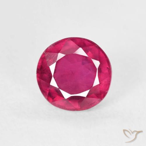 1.24ct Natürlicher Hellrot Rubin, Runden, VS, Photo A
