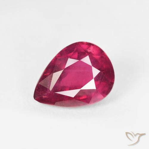 1.70ct Natürlicher Rosaig-rot Rubin, Birnenform, VS