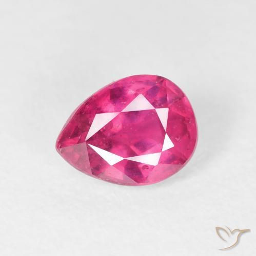 1.51ct Natürlicher rötlich-rosa Rubin, Birnenform, VS