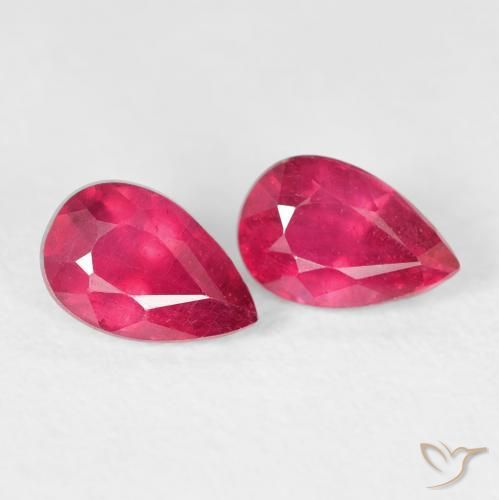 1.42 ct natürliche Rosaig-rot Rubin-Edelsteine, Birnenform, VS-SI
