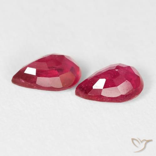 1.18 ct natürliche Tiefrot Rubin-Edelsteine, Birnenform, VS-SI