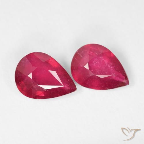 2.45 ct natürliche Tiefrot Rubin-Edelsteine, Birnenform, VS-SI