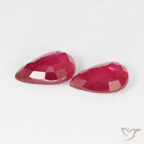 2.45 ct natürliche Tiefrot Rubin-Edelsteine, Birnenform, VS-SI
