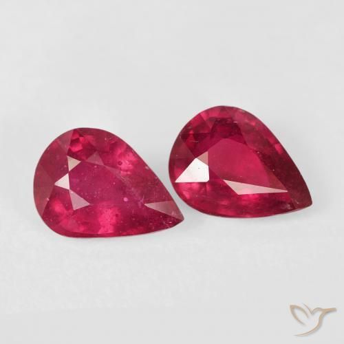 2.82 ct natürliche Tiefrot Rubin-Edelsteine, Birnenform, VS-SI