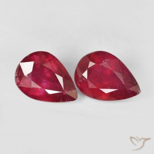 3.15 ct natürliche dunkelrot Rubin-Edelsteine, Birnenform, VS-SI