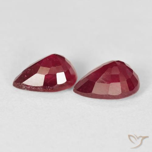 3.15 ct natürliche dunkelrot Rubin-Edelsteine, Birnenform, VS-SI