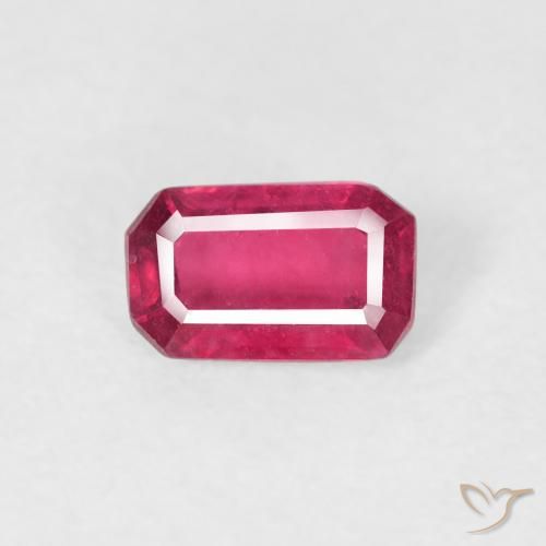 0.61ct Natürlicher Mittelrot Rubin, Oktagonschliff, VS, Photo A