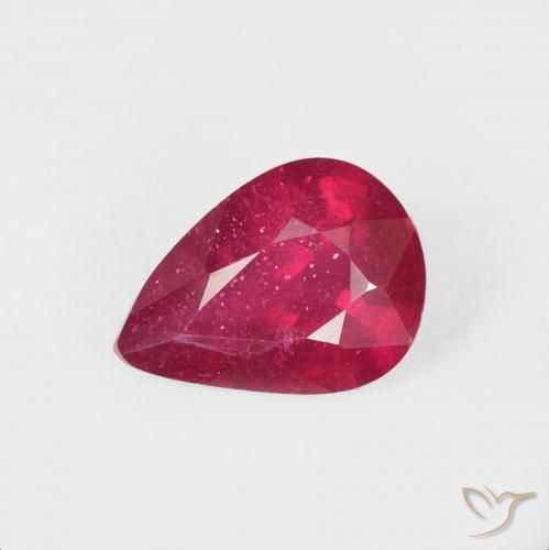 1.39ct Natürlicher Hellrot Rubin, Birnenform, VS-SI