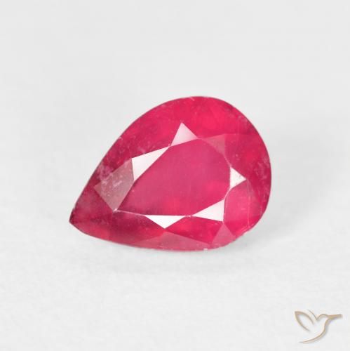 1.64ct Natürlicher rötlich-rosa Rubin, Birnenform, VS-SI