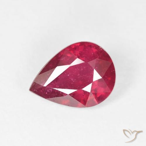 1.61ct Natürlicher tiefrot Rubin, Birnenform, VS-SI