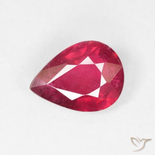 1.32ct Natürlicher Tiefrot Rubin, Birnenform, VS-SI