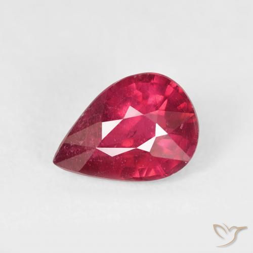 1.38ct Natürlicher Tiefrot Rubin, Birnenform, VS-SI