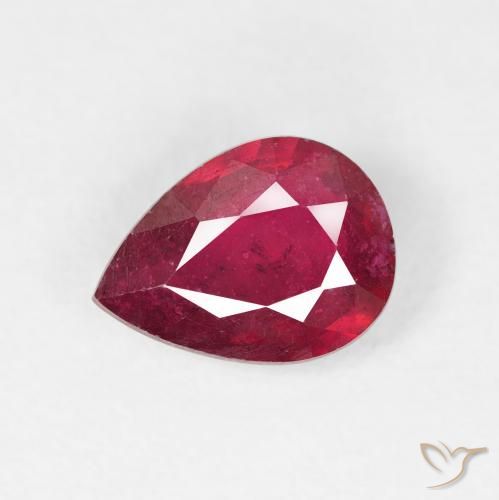 1.55ct Natürlicher Mittelrot Rubin, Birnenform, VS-SI