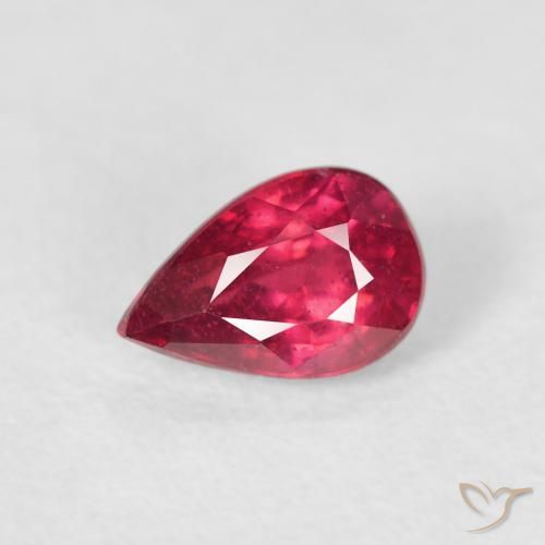 0.73ct Natürlicher Hellrot Rubin, Birnenform, VS-SI