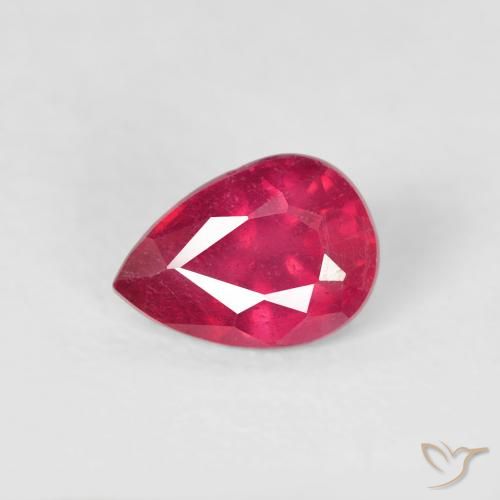 0.60ct Natürlicher rötlich-rosa Rubin, Birnenform, VS-SI