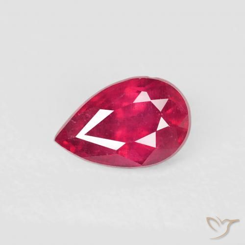 0.70ct Natürlicher Tiefrot Rubin, Birnenform, VS-SI