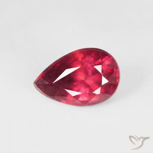 0.72ct Natürlicher Tiefrot Rubin, Birnenform, VS-SI