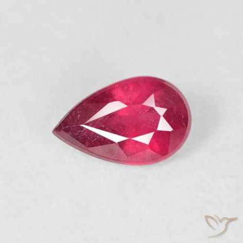 0.56ct Natürlicher rötlich-rosa Rubin, Birnenform, VS-SI