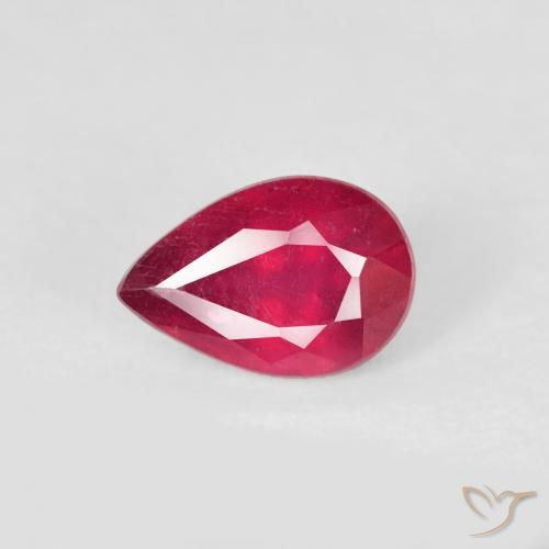 0.63ct Natürlicher Marmelade Rot Rubin, Birnenform, VS-SI
