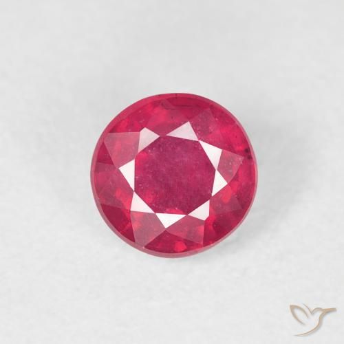 0.85ct Natürlicher Rosaig-rot Rubin, Runden, VS