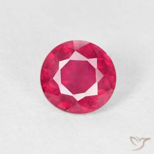 0.91ct Natürlicher rötlich-rosa Rubin, Runden, VS