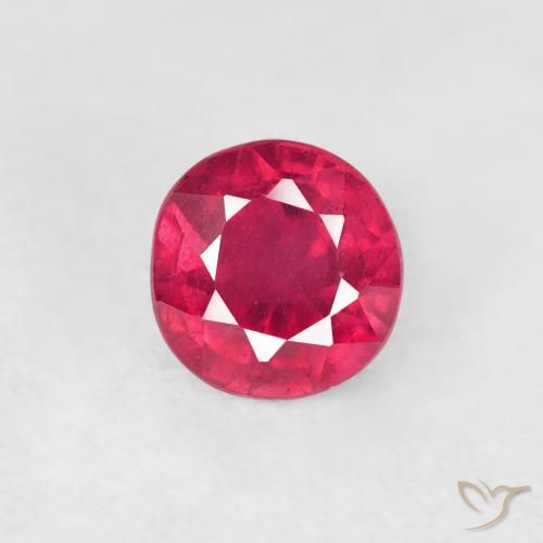 0.90ct Natürlicher Mittelrot Rubin, Runden, VS