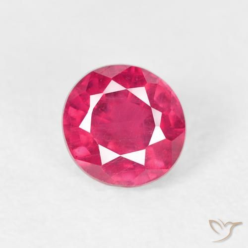 0.89ct Natürlicher rötlich-rosa Rubin, Runden, VS