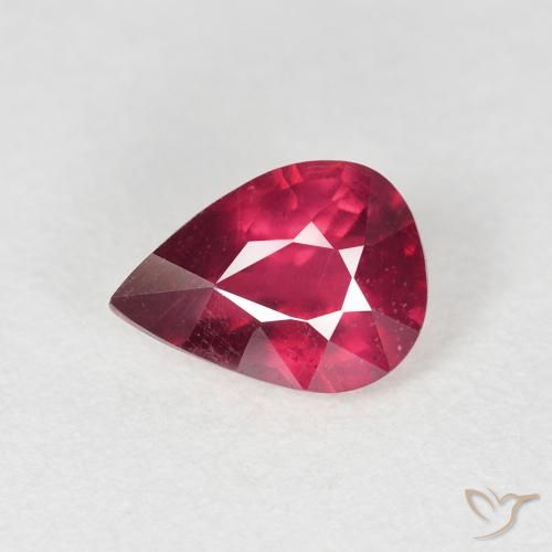 1.50ct Natürlicher Mittelrot Rubin, Birnenform, VS-SI