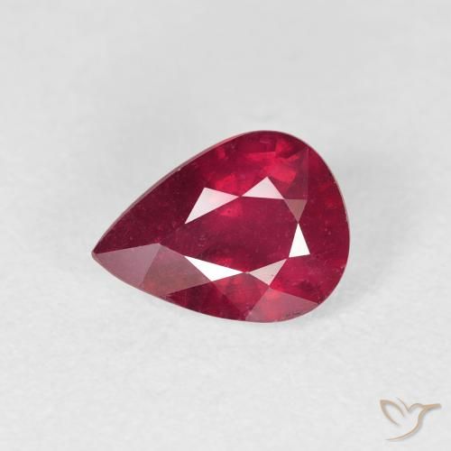 1.59ct Natürlicher tiefrot Rubin, Birnenform, VS-SI