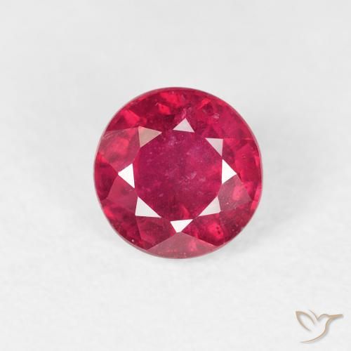 0.99ct Natürlicher Mittelrot Rubin, Runden, VS