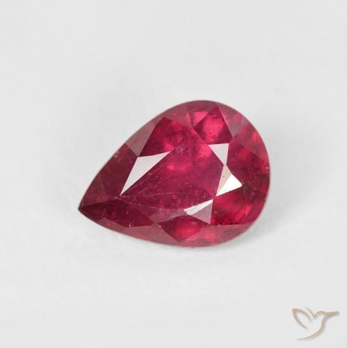 1.70ct Natürlicher Rosaig-rot Rubin, Birnenform, VS