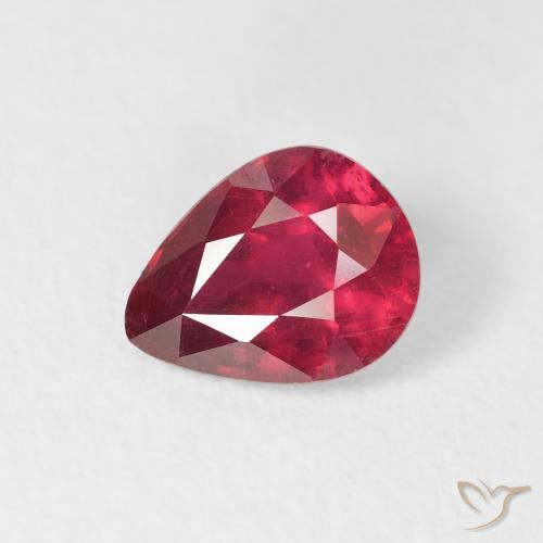 1.49ct Natürlicher Mittelrot Rubin, Birnenform, VS