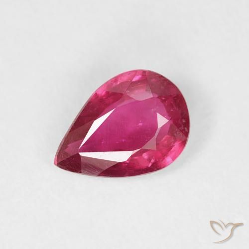 0.76ct Natürlicher Rosaig-rot Rubin, Birnenform, VS-SI