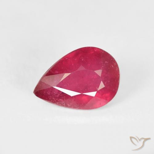 0.89ct Natürlicher Tiefrot Rubin, Birnenform, VS-SI