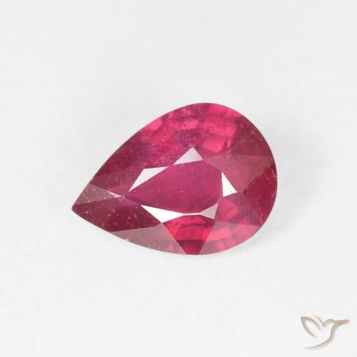 0.93ct Natürlicher Rosaig-rot Rubin, Birnenform, VS-SI