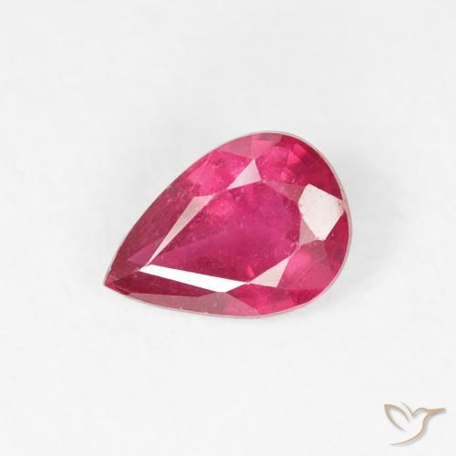 0.83ct Natürlicher rötlich-rosa Rubin, Birnenform, VS-SI