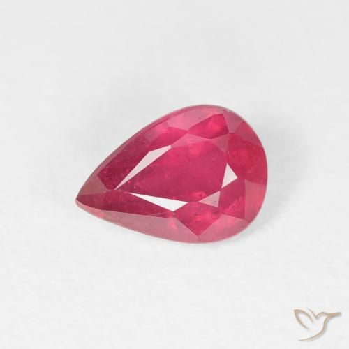 0.96ct Natürlicher Rosaig-rot Rubin, Birnenform, VS-SI