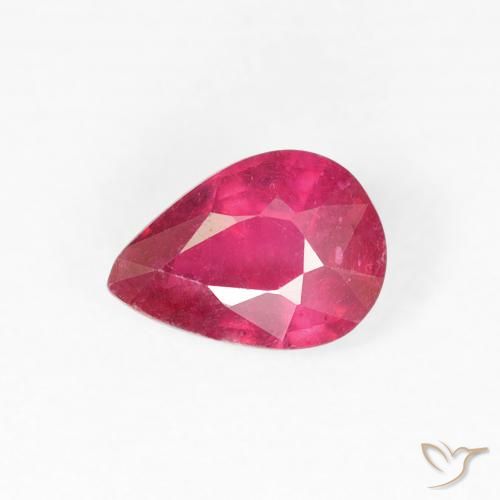 0.95ct Natürlicher Rosaig-rot Rubin, Birnenform, VS-SI