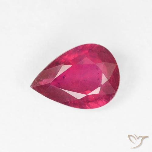 0.97ct Natürlicher Hellrot Rubin, Birnenform, VS-SI