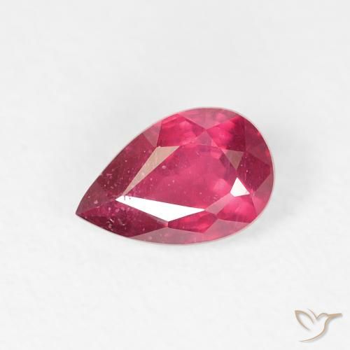 0.84ct Natürlicher Tiefes rötliches Rosa Rubin, Birnenform, VS-SI