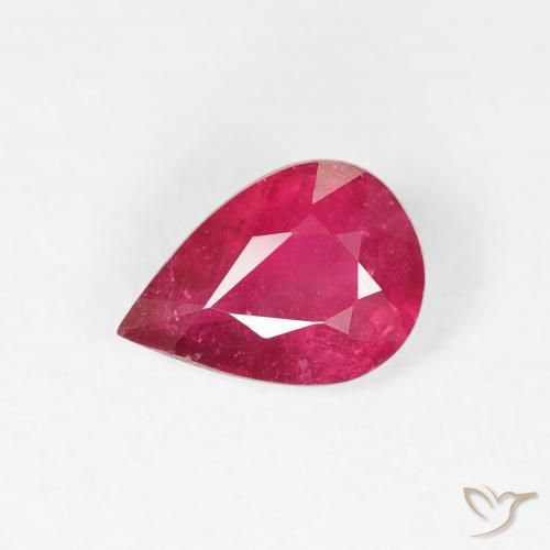 0.90ct Natürlicher Mittelrot Rubin, Birnenform, VS-SI