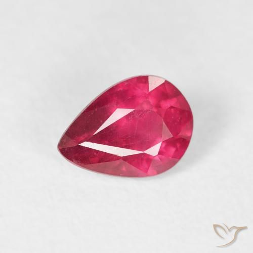 0.91ct Natürlicher Hellrot Rubin, Birnenform, VS-SI