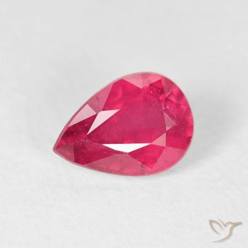 1.01ct Natürlicher Rosaig-rot Rubin, Birnenform, VS-SI