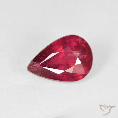 1.08ct Natürlicher Mittelrot Rubin, Birnenform, VS-SI