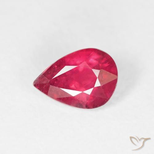 0.86ct Natürlicher Mittelrot Rubin, Birnenform, VS-SI
