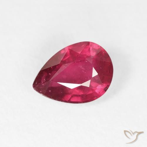 1.02ct Natürlicher Mittelrot Rubin, Birnenform, VS-SI