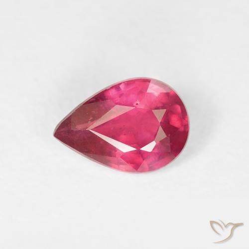 0.79ct Natürlicher rötlich-rosa Rubin, Birnenform, VS-SI